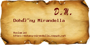 Dohány Mirandella névjegykártya